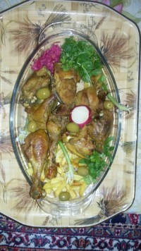 خوراک مرغ در فر