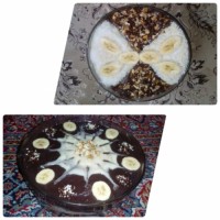 کیک یخچالی دو رنگ