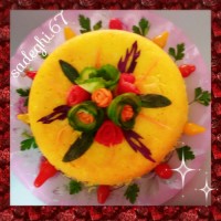 ته چین آلو و اسفناج با مرغ