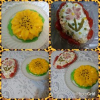 سالاد ماکارونی و ژله آفتابگردان