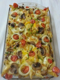 پاستای میگو با سبزیجات