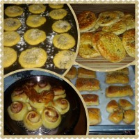 کلوچه خرمایی دزفول وشیرینی دانمارکی ونان رول دارچین وگردو.