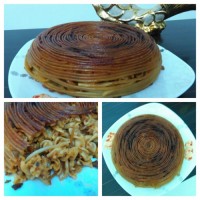 کیک پاستا با گوشت و پنیر