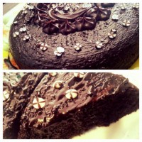 کیک خیس شکلاتی با رویه گاناش