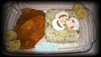 سبزی پلو با ماهی سوخاری