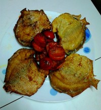 و بالاخره اینم مااااهیِ شانَک دستپخت همسر عزیزم با تزیین خودش خیلی خوشمزه بود