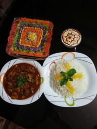 خورش قارچ و گوشت چرخ کرده