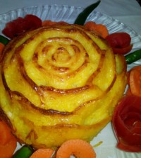ته چین سینه مرغ با ذرت و نخود فرنگی