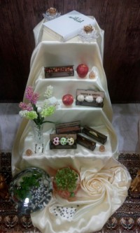 سفره هفت سین سال گذشته که از جعبه های کارت عروسیم استفاده کردم