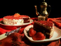 کیک رنگی با رویه پنیری مخصوص