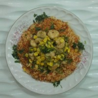 میگو با فلفل و ذرت