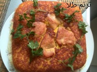 ته چین سینه مرغ با ذرت و نخود فرنگی