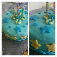 کیک با تزیین فوندانت