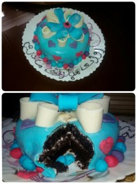 کیک شکلاتی با روکش فوندانت