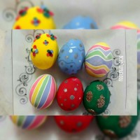 تزیین تخم مرغ عید95 که دختر گلم تزیین کرده حسابی خوشگلم شده