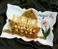 تزیین بشقاب ماکارونی