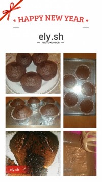 عکس از مراحل تهیه لاوا کیک (کیک آتشفشان)