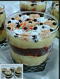 دسر کاسترد دو رنگ