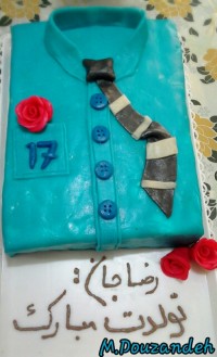 کیک پیراهن باروکش فوندانت