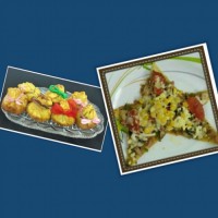 مینی پیتزا به شکل آدم برفی