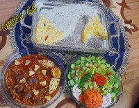 قیمه و پلو قالبی و سالاد