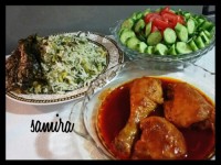 بفرمایید باقالی پلو با ته دیگ کاهو