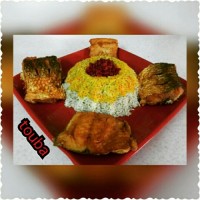 سبزی پلو با ماهی سفید سرخ شده