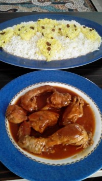 کشمش پلو بامرغ...