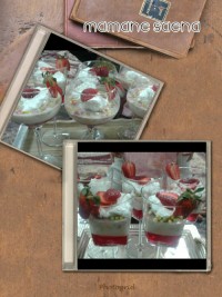 پارفه توت فرنگی و چیز کیک