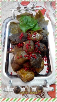 دلمه گوشت با برگ زردآلو