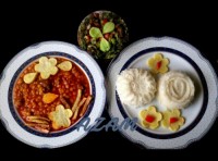 برنج قیمه سالاد