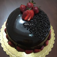 کیک موکا با روکش براق فرانسوی