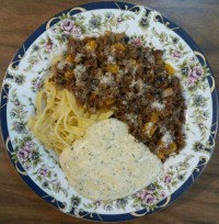 تالیاتلی با میگو و قارچ