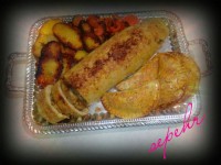 رولت سینه بوقلمون و سبزیجات