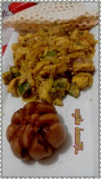 خوراک مرغ و فلفل کبابی