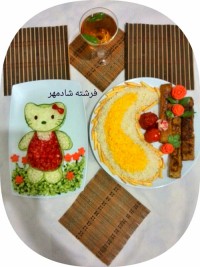 کباب تابه ای مرغ و سالاد شیرازی