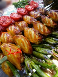 بال مرغ کبابى به سبک مالزى