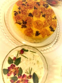 ته دیگ گل رز تزیین ماست