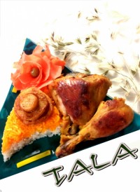 پلو و مرغ سرخ شده