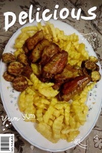 بال مرغ سرخ شده