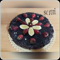 کیک خیس شکلاتی با روکش گاناش