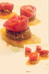 لقمه های سیب زمینی و برگر