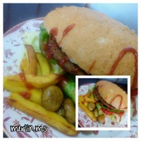 همبرگر گوشت و سویا