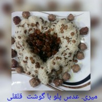 عدس پلو با گوشت (مخصوص بچه های بالای 10 ماه)