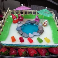 دسر ژله آکواریوم لیوانی