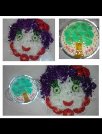 تزیین سالاد و ماست