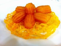 زولبیا بامیه واسه اولین بار درست کردم لایکم کنین خیلیییییییی ذوق کردم وقتی درستشون کردم