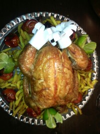 بوقلمون بریان با سس پستو