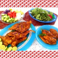 فیله مرغ مزه دار و ماهی سوخاری