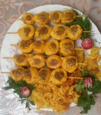 کباب دو رنگ رولی